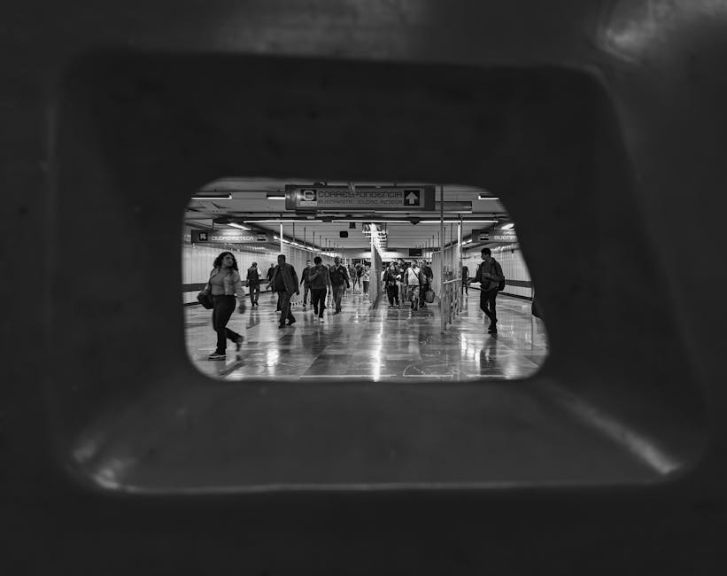Commuters in a tunnel representing the health journey